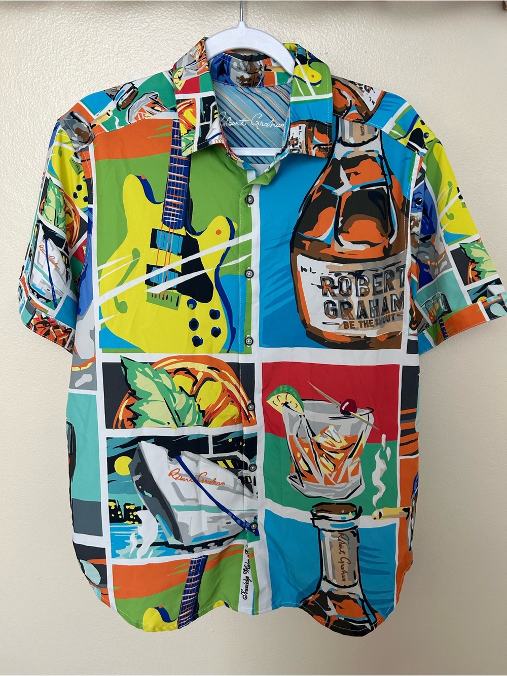 Robert Graham FIESTA DE VERANO Men's Vibrant Multi-Color Short Sleeve Camp Shirt
